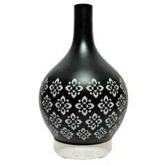LA CASA DE LOS AROMAS - Humidificador de vidrio negro Punta Flores