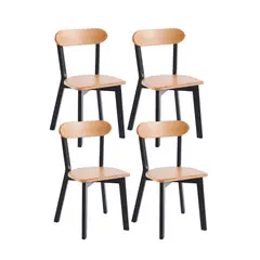 HABITA2 CHILE - Pack 4 Silla Fresno de Madera - Natural y Negro