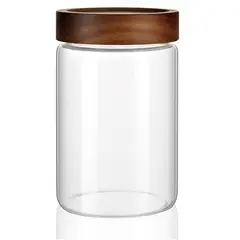 GENERICO - Frasco de Vidrio 900cc con Tapa Rosca de Madera TAMAÑO M
