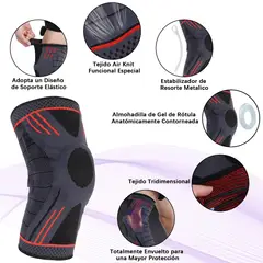 WELDMON - Rodilleras deportivas Elastica Ajustable-Rojo-XL