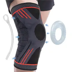 WELDMON - Rodilleras deportivas Elastica Ajustable-Rojo-M