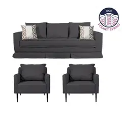 MUNDO LIVING - Living 311 ,Siena Marengo Sofa 3 cuerpos + 2 poltronas resortes