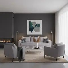 MUNDO LIVING - Living 311 Siena Gris claro Sofa 3 cuerpos + 2 poltronas resortes