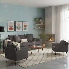 MUNDO LIVING - Living 311 Sahara Marengo Sofa 3 cuerpos + 2 poltronas resortes