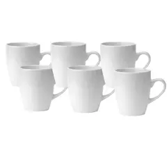 HALLEN - Set 6 Tazas Mug De Ceramica Blanco Bullet 325mL