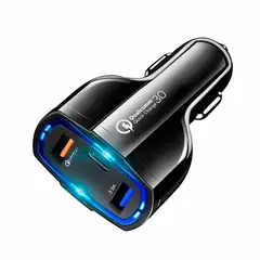 EON - Cargador USB Para Auto 3 Puertos Carga Rápida