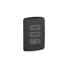 SCHNEIDER ELECTRIC - Cargador Usb + 2 Enchufes Grafito Schneider Miluz
