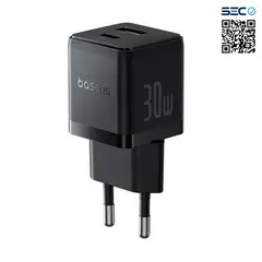 BASEUS - Cargador Rápido Palm Cluster USB y Tipo C 30W Negro