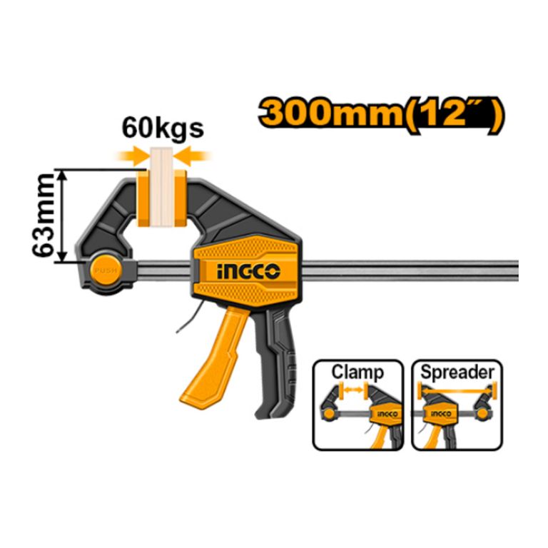 Prensa Sargento Rapida Industrial 63x300 Mm Hqbc01602