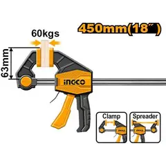 INGCO - Prensa Sargento Rapida Industrial 63x450 Mm Hqbc01603