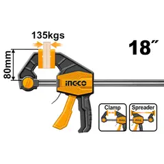 INGCO - Prensa Sargento Rapida Industrial 80x450mm Hqbc18801