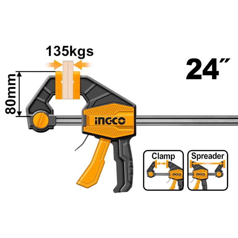 Prensa Sargento Rapida Industrial 80x600mm Hqbc24802