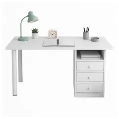 GLOBAL LATIN GROUP - Escritorio con 3 Cajones Blanco para Casa Estudio u Oficina
