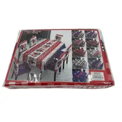 HOMESTAR - Set Mesa y Sillas Decoración Dieciocho Mantel (220x150cm) + 6 Fundas