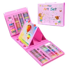 GENERICO - Maleta De Lápices 208pcs Set De Arte Para Colorear Rosa