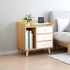 CASA BELLA - VELADOR MESITA 3 NIVELES 3 CAJONES LIBRERO ORGANIZADOR ZT3 MADERA