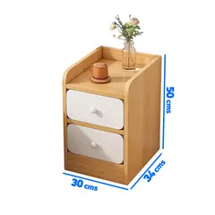 CASA BELLA - VELADOR MESITA 3 NIVELES 2 CAJONES TIENDA EL GARAGE ZT2 MADERA