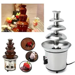 MOVI - Cascada Fuente Chocolate Fondue 4 Niveles Acero Inoxidable