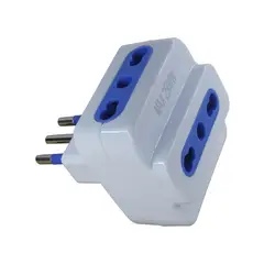MACROTEL - Adaptador Enchufe 3 Tomas Bipaso - Sello Sec