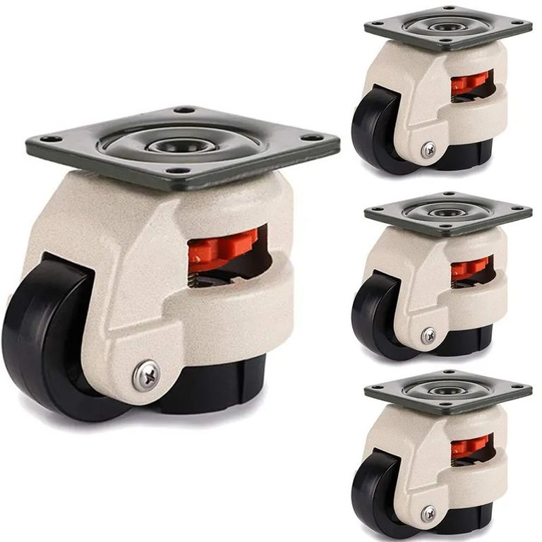 4 Ruedas Con Ajuste De Nivel. Heavy Duty. Carga De 500 Kg.