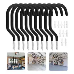 KUANGYE - 10pcs Negro Ganchos Para Colgar Bicicletas 15x7cm Metal