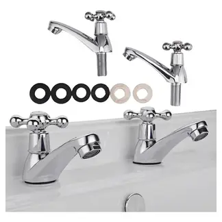 KUANGYE - Llave Lavamanos Lavatorio Set De 2 Con Accesorios