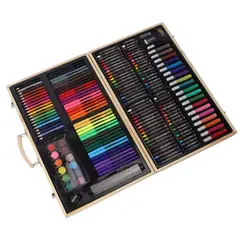 GENERICO - Set De Arte 180 Pcs Lapices Para Colorear Maleta De Madera