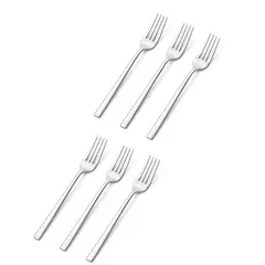 WAKESHOME - Set De Cubiertos De Lujo 6 Piezas Cuchilleria Plateado - Tenedor pequeño