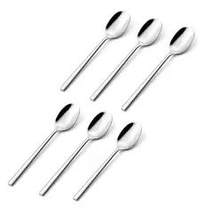 WAKESHOME - Set De Cubiertos De Lujo 6 Piezas Cuchilleria Plateado - Cuchara pequeña