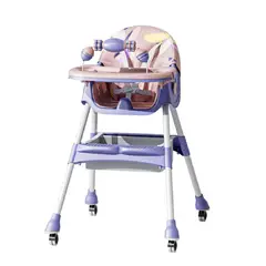 MUNDO ONLINE - Silla Comer Bebe Doble Altura Safe Baby Entretenida Morado