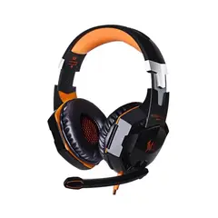 KOTION EACH - Auriculares Gamer Kotion Gamer G2000 Negro Y Naranja Con Luz Led