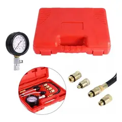 GENERICO - Medidor de Presión Automotriz con Manómetro Doble y Adaptadores