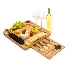 GENERICO - Tabla Cuadrada de Madera para Picoteo y Quesos Gourmet