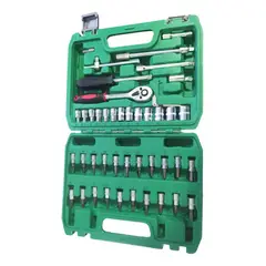 GENERICO - Juego de Llaves Dinamométricas con Dados y Puntas 46 Piezas