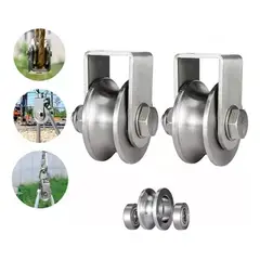 GENERICO - Poleas de Acero Inoxidable con Doble Rodamiento y Carga 04T