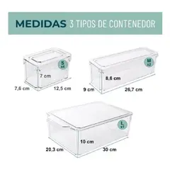 GENERICO - Set de 7 Contenedores para Organizar tu Refrigerador
