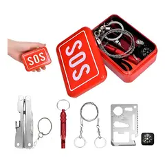 GENERICO - Kit de Supervivencia Ergonómico con Pedernal Metálico 5pz