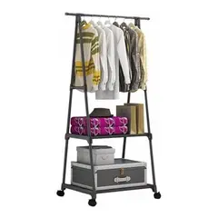 GENERICO - Perchero Móvil Organizador de Ropa con Estantes Prácticos