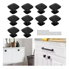 GENERICO - Tiradores Cuadrados de Aluminio para Cajones - 10 Piezas