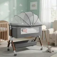 MON PETIT - Cuna Colecho Moisés Bebe Mecedora Con Mudador