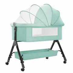 MON PETIT - Cuna Colecho Moises Bebe Altura Regulable Safe&soft Verde