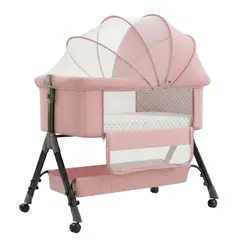 MON PETIT - Cuna Colecho Moises Bebe Altura Regulable Safe&soft Rosado