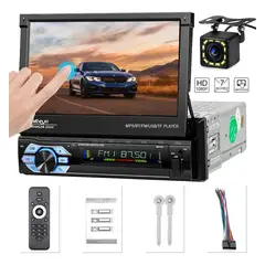 GENERICO - Reproductor de Auto Retráctil 7 con Bluetooth y Control Remoto