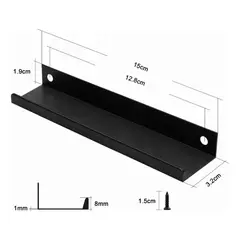 GENERICO - Tiradores Ocultos de Aluminio Negro para Cajones y Puertas