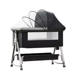 MON PETIT - Cuna Colecho Moises Bebe Mecedora 6 Alturas Safe&soft gris oscuro