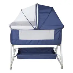 MON PETIT - Cuna Colecho Moises Bebe Mecedora 6 Alturas Safe&soft Azul