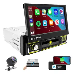 GENERICO - Radio Auto Android 7 Retráctil con Bluetooth y GPS