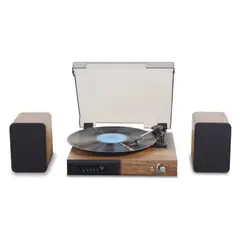 MUNDO MAGIA - Tornamesa Bluetooth Tocadiscos de vinilo + Parlantes Externos