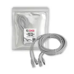 ZEKER - Cable Dual Camara Seguridad Extensor Poder Ethernet 5m