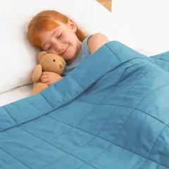 GLOWUP - Manta De Gravedad niños Celeste 3,2 kg 152x102 cm Manta de peso